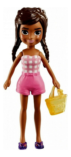 Conjunto Mini Boneca Colecionável Menina Morena Negra Shani - Pacote Pequeno Fashion De Moda - Acompanha Acessórios E Roupas Roupinhas Praia Piscina Verão - Amiga Da Polly Pocket - Mattel Brinquedos