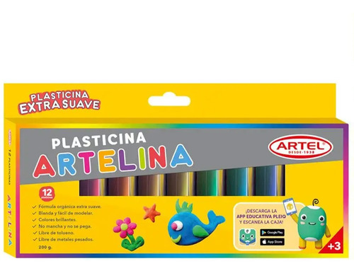 Set Artel 12 Plasticinas Artelina Colores