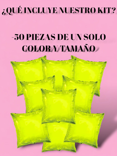 Globos Cuadrados Metálicos 18 Pulgadas Varios Colores 10 Pz