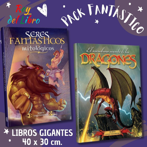 Pack 2 Libros Gigantes- Seres Fantásticos Y Dragones