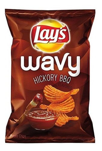 Patatas Fritas Onduladas Hickory Barbacoa Con Sabor De Lay,