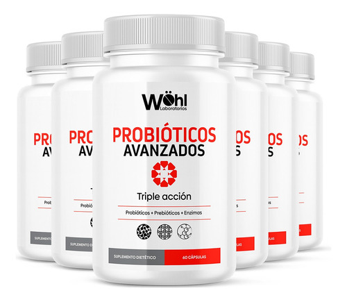 Pack 6 Probioticos Avanzados  Wöhl + Enzimas + Prebiotico 