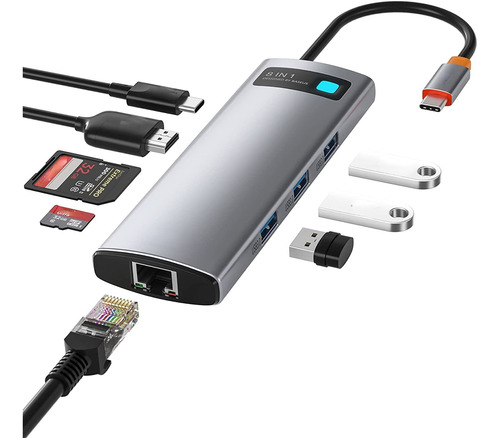 8 In1 Usb C Hub Docking Station Adaptador De Dock Usb 3.0