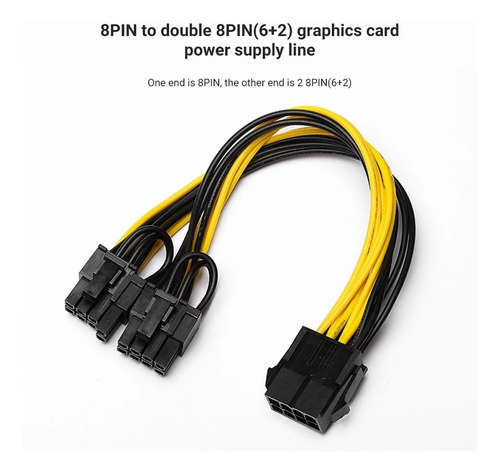 Imagen 4 de 8 de Cable Alimentación Pci-e 8 Pin A Doble 8 (6+2) Pci-e Riser