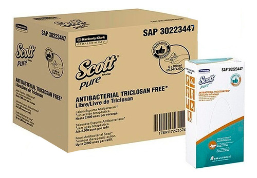 Jabón Scott Antibacterial En Espuma X 800 Ml - Caja X 6 Rep