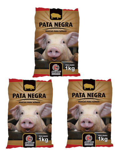 Kit 3 Unidades - Pata Negra Calbos Núcleo Para Suínos 1kg