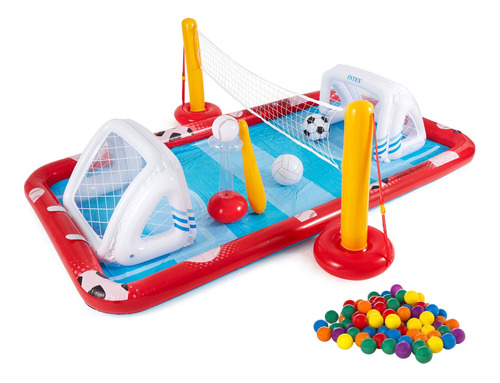 Juego Inflable Deportes De Acción Intex Con 100 Pelotas