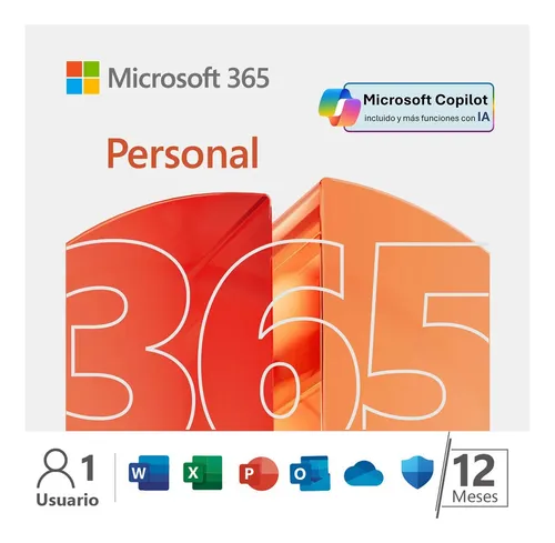 Microsoft 365 Personal 12 Meses 1 Usuario 5 Dispositivos