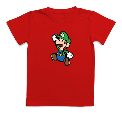 Polera Niños Luigi Mario Paper Origami 100% Algodón Gme39