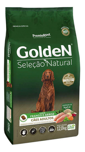 Ração Golden Cães Seleção Natural Adulto Raças Médias 12kg