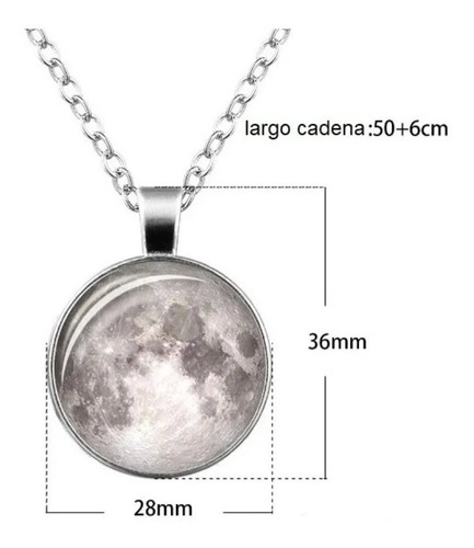 Imagen 3 de 3 de Collar Luna Brilla En La Oscuridad - Cajita Estuche Regalo