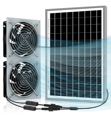 Kit Ventilador Solar Impermeable Pro Panel 15 W + 2 Cc Alta