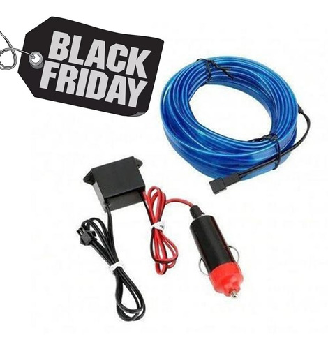 Imagem 2 de 4 de Fita Led Automotiva Luz Neon Interna Azul Painel 5 Metros