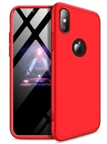 Carcasa Para iPhone XS / X - 360° - Gkk + Lamina Hidrogel Color Rojo