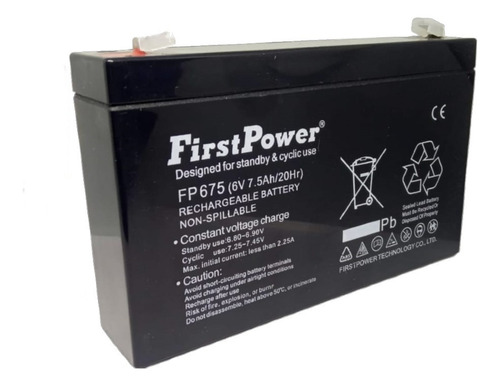 Batería Seca First Power Para Ups De 6v 7.5ah Horizontal