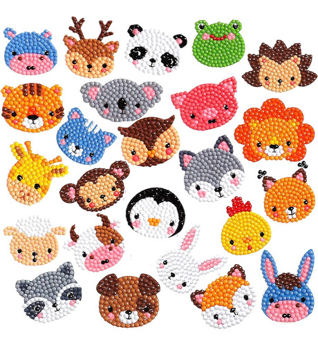 Diy Diamond Painting Stickers Kit 24 Pegatinas De Animales