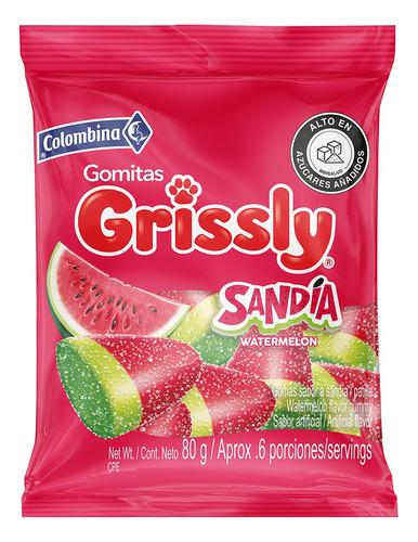 Gomitas Grissly Sandía X 6 Und - Unidad a $2217