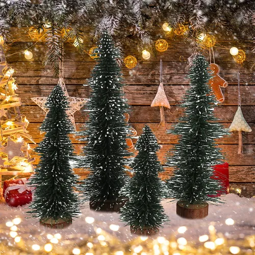 Iuibmi Mini Árbol De Navidad, Juego De 4 Árboles De Cepil.