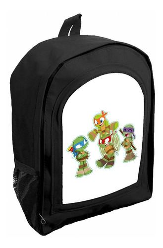 Mochila Infantil Negra Nene Nena Tortugas Ninjas R178