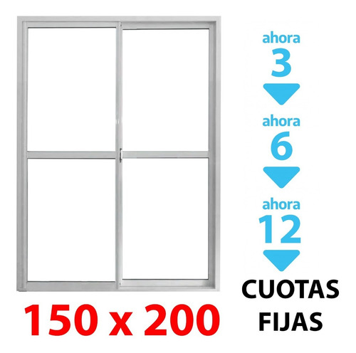 Imagen 1 de 2 de Puerta Ventana Balcon Herrero 150x200cm Umbral Reforzado