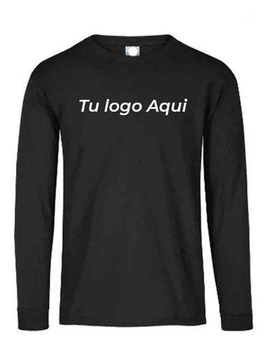 Playera Bordada Personalizada Manga Larga Logo Frenteespalda