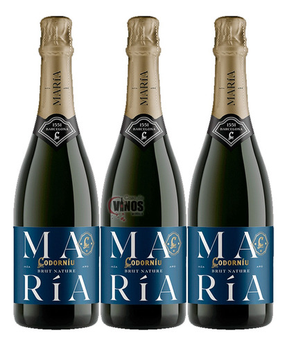 Espumante Maria Codorniu Brut Nature Charmat Pack X3 