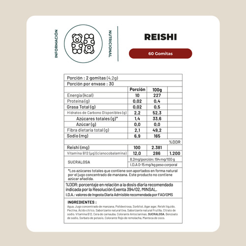 Pack Reishi Hongo Premium 120 Gomitas Karun Life