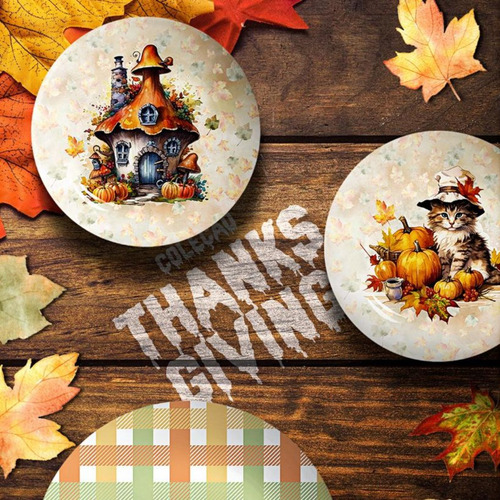 Pratos Sobremesa Coup De Halloween, Dias Das Bruxas 4 Uns. Laranja Thanksgiving