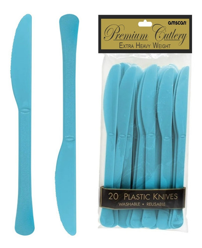 Cuchillos De Plástico Reusable Varios Colores Amscan 40 Pzas