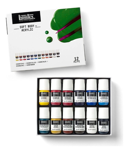 Pintura Acrílica Soft Body Liquitex Set 12 Colores 22 Ml