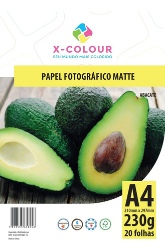 Imagem 1 de 1 de Papel Fotografico Matte A4 230g M² 20 Folhas X-colour