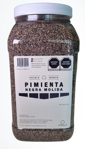 Pimienta Negra Molida 2 Kg Pet Calidad Premium Granulada
