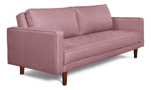 Sofá Cama Salim Makora Beehive De Lino Color Rosa
