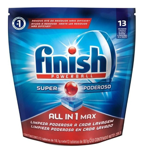 Finish Powerball Detergente Lavavajillas Doypack 13 Tabletas