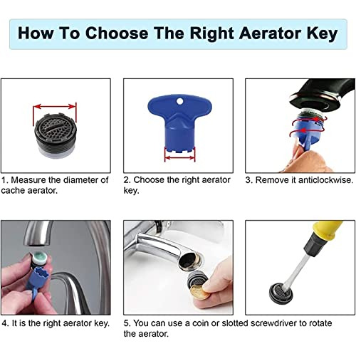 4 Pack Cache Faucet Aerator Key Removal Wrench Tool Wit...