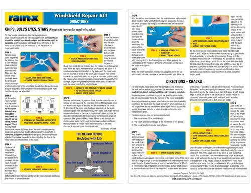 Rainx Kit Reparación De Parabrisas Rain X 600001 - 3 Piezas