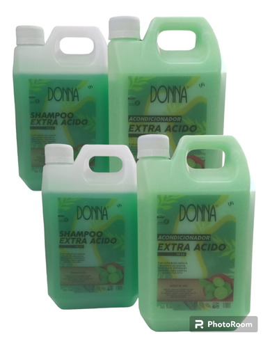 Combo 2un Shampoo+ 2un Acondicionador Acido Donaa X1lt C/u