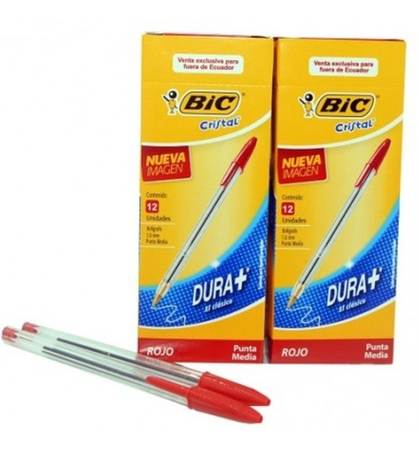 Esfero Bic Cristal Rojo X12 Unidades X5 Cajas