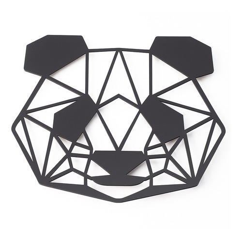 Imagen 2 de 6 de Cuadro Decorativo En Madera Calada Panda Mural Xl