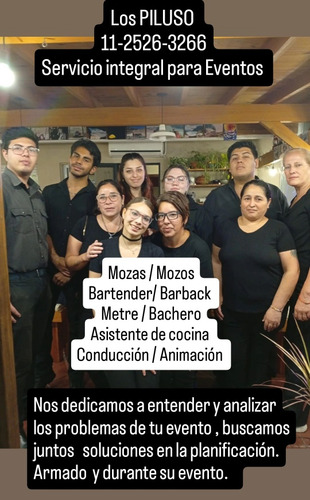 Mozas , Mozos , Asistente De Cocina, Metre , Bartender ,show