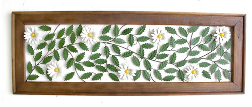 Quadro Arabesco Decorativo De Madeira E Ferro Flores Folhas