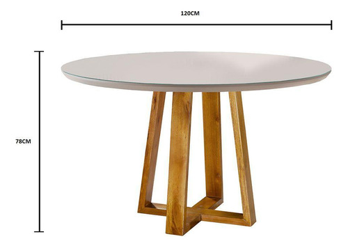 Conjunto Sala Jantar 4 Lugares Natalle Mesa 1,2m Bege Areia