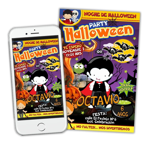 Invitacion Halloween Digital Dracula Tipo Portada De Revista