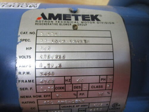 Ametek 510501 Blower, Motor Dr101bx72m Tested Mmx (Reacondicionado)