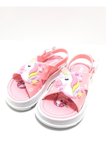 Imagen 2 de 4 de Sandalia Ojotas Playeras Unicornio Glitter Lunares Air 1794