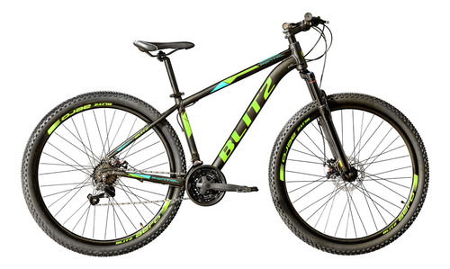 Bicicleta 29 Blitz Pontal Mtb 27v Hidráulico Suspensão Trava Cor Preto-verde Tamanho Do Quadro 21