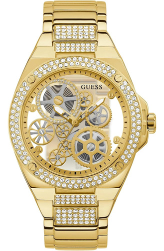 Reloj De Pulsera Guess Con Corte Transparente Y Cristalino