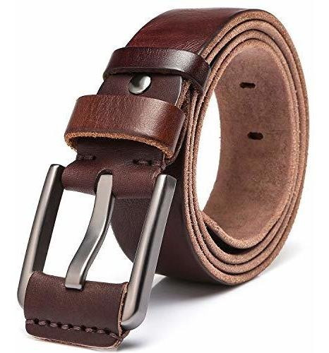 Cinturon De Piel De Vaca Para Hombre 100% Italiano Con Hebil