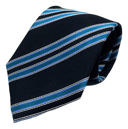 Corbata Seda Diseño Rayas Azul 8cm 998