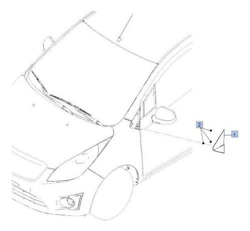 Moldura Superior Derecho Salpicadera Spark 1.2 2012